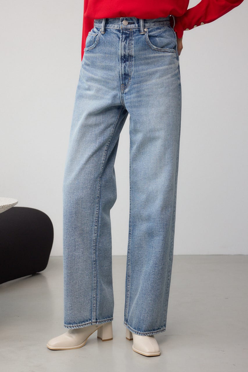 AZUL DENIM ハイウエストワイドロング丈 L/BLU M
