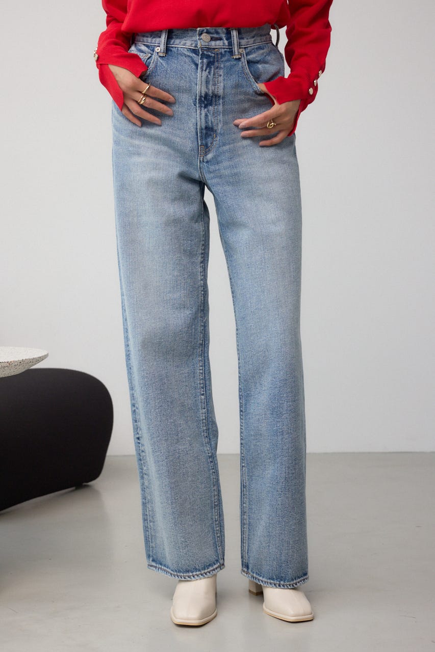 AZUL DENIM ハイウエストワイドロング丈 L/BLU M
