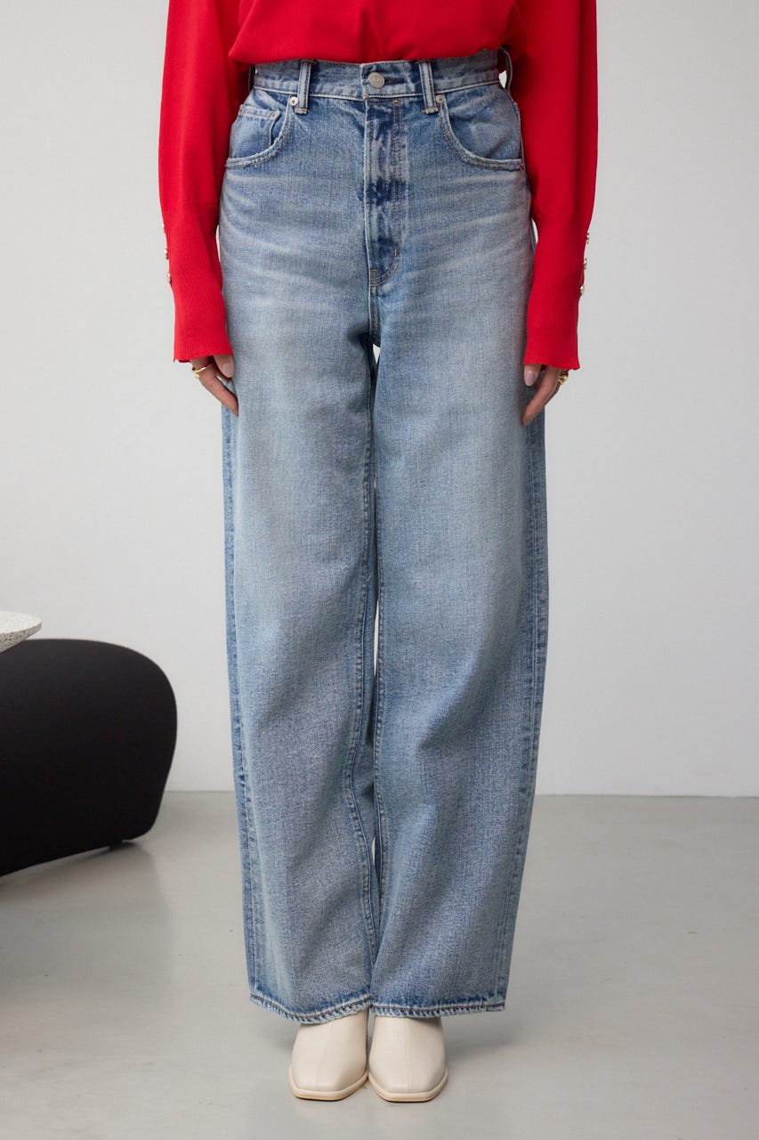 AZUL DENIM ハイウエストワイドロング丈 L/BLU M