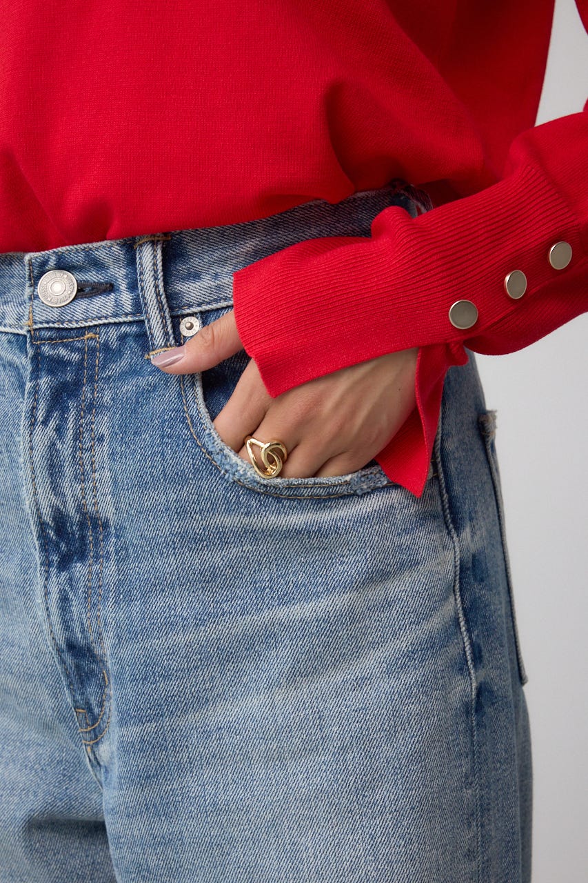 AZUL DENIM ハイウエストワイドロング丈 L/BLU M