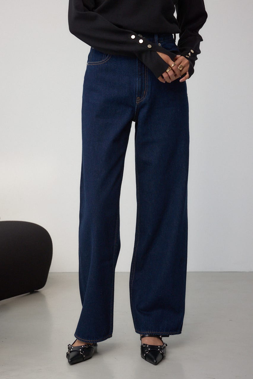 AZUL DENIM ハイウエストワイドロング丈 One Wash L