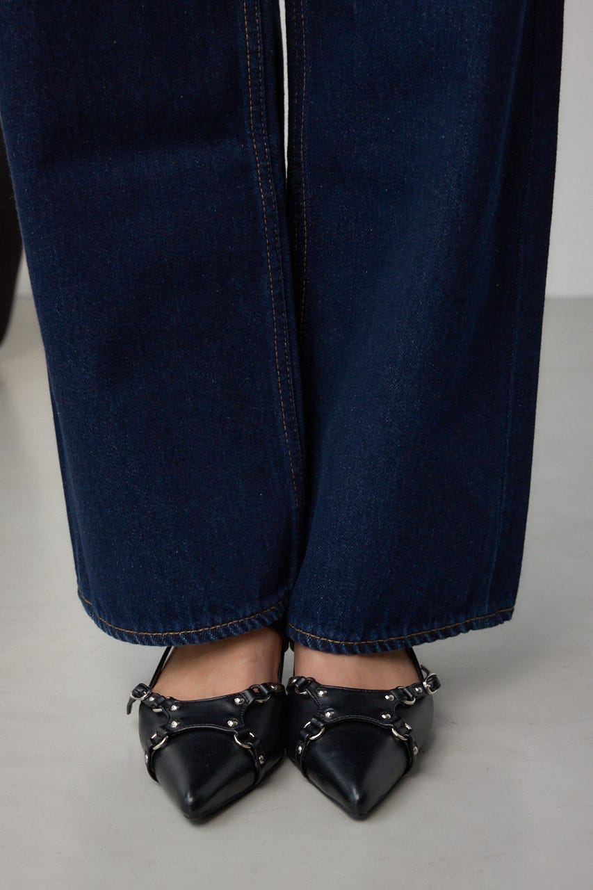 AZUL DENIM ハイウエストワイドロング丈 One Wash L