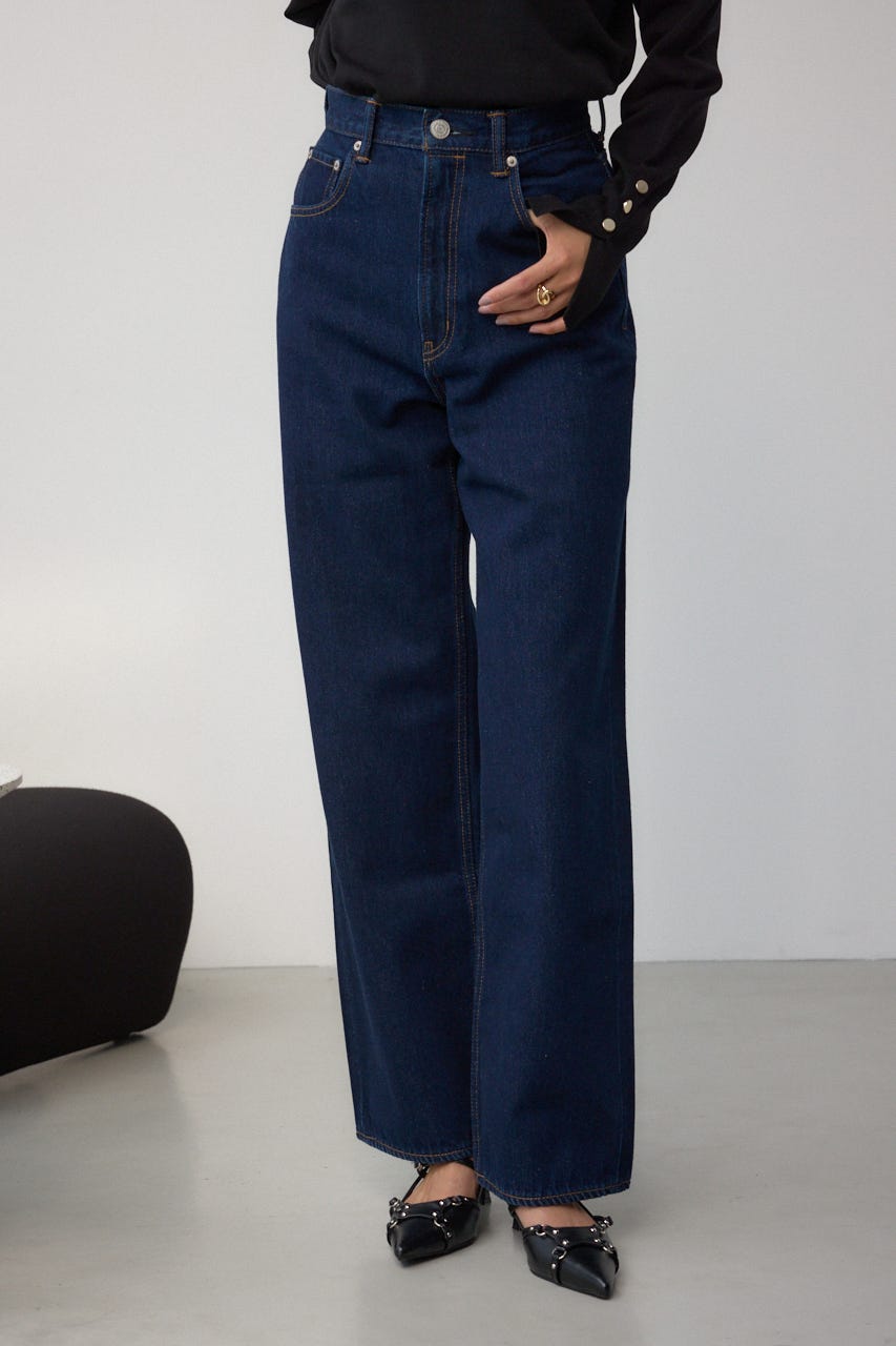 AZUL DENIM ハイウエストワイドロング丈 One Wash L