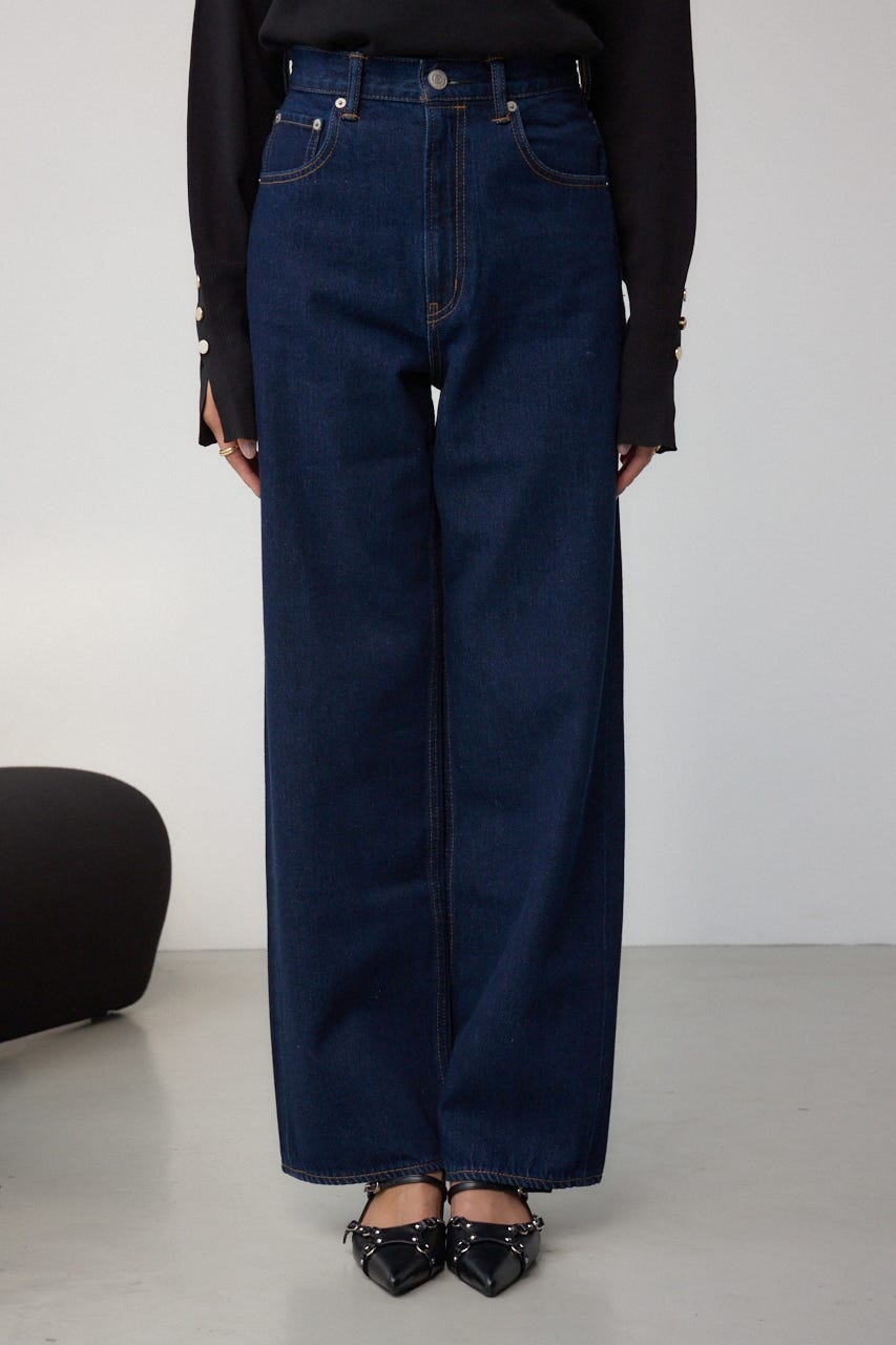 AZUL DENIM ハイウエストワイドロング丈 One Wash L
