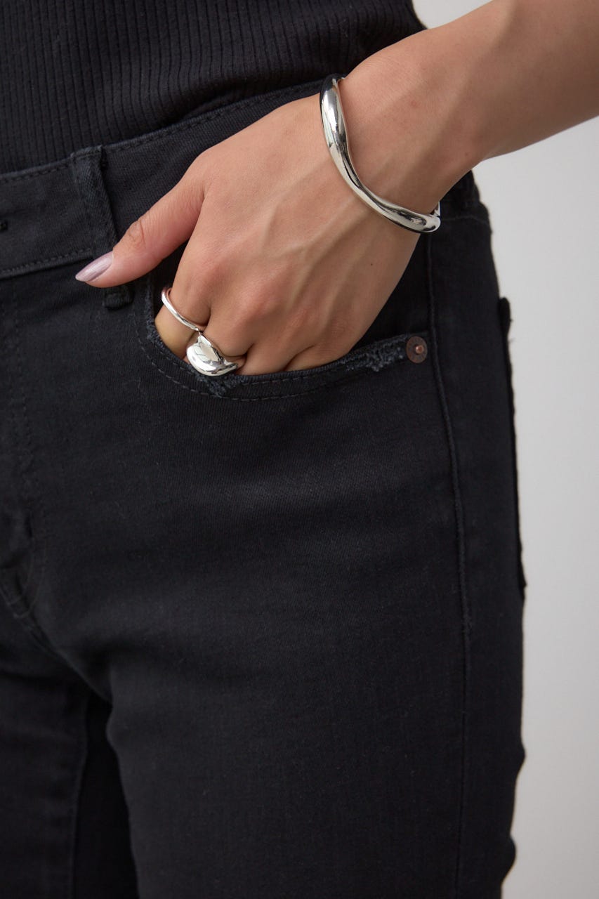 AZUL DENIM リペアスキニーデニム BLK M