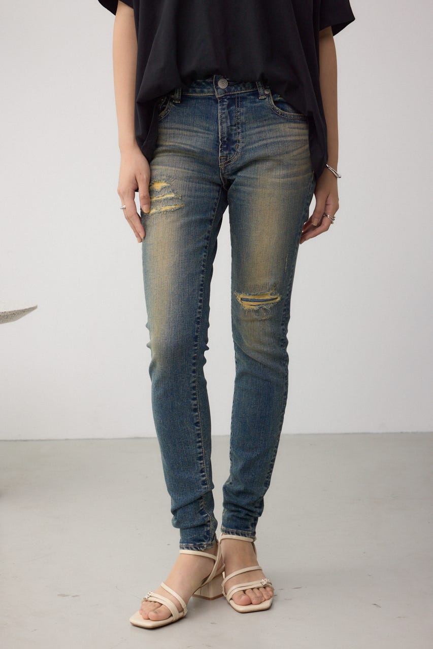 AZUL DENIM リペアスキニーデニム BLU XS