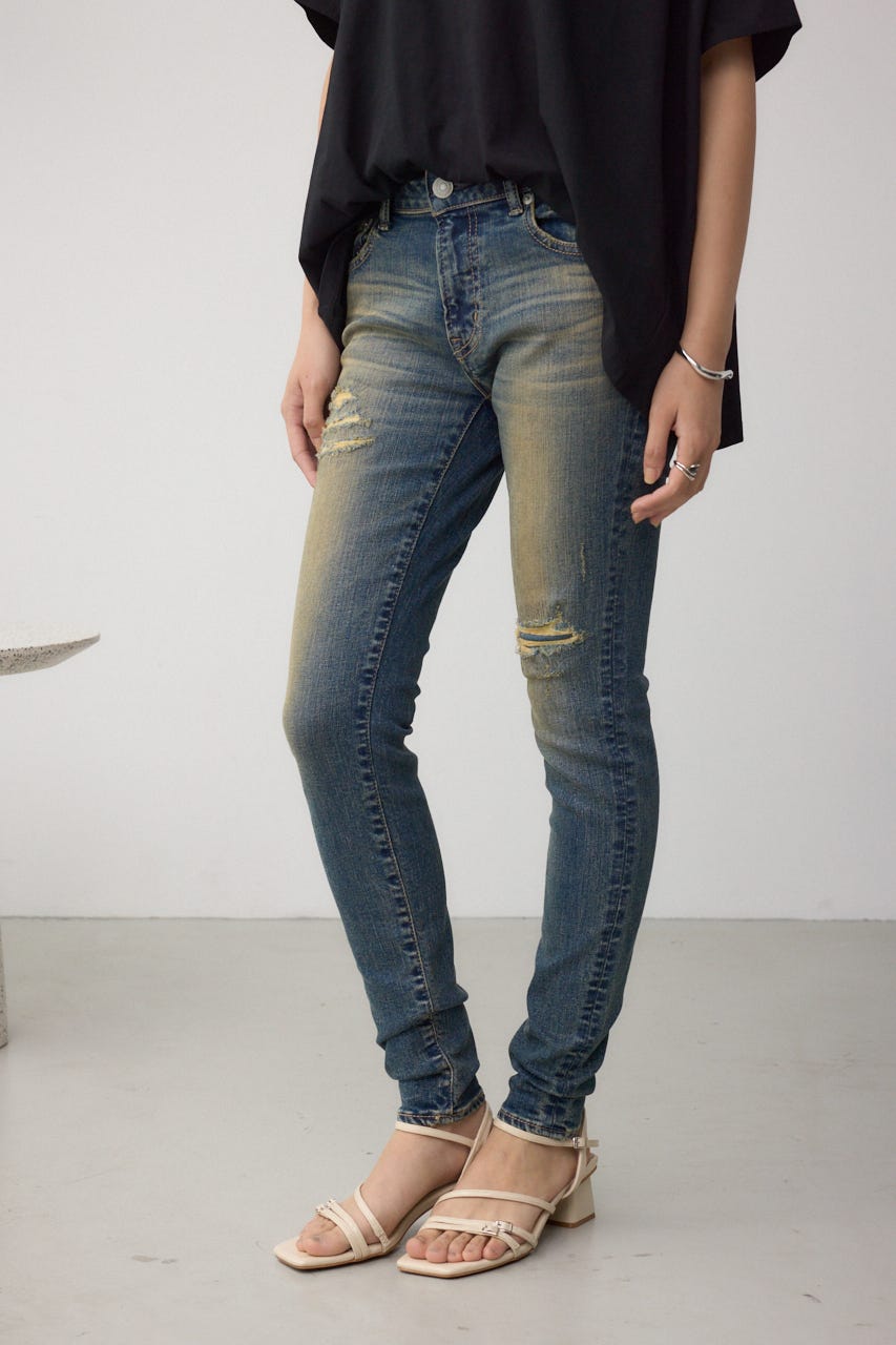 AZUL DENIM リペアスキニーデニム BLU XS