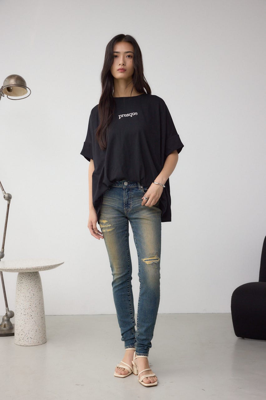 AZUL DENIM リペアスキニーデニム BLU XS