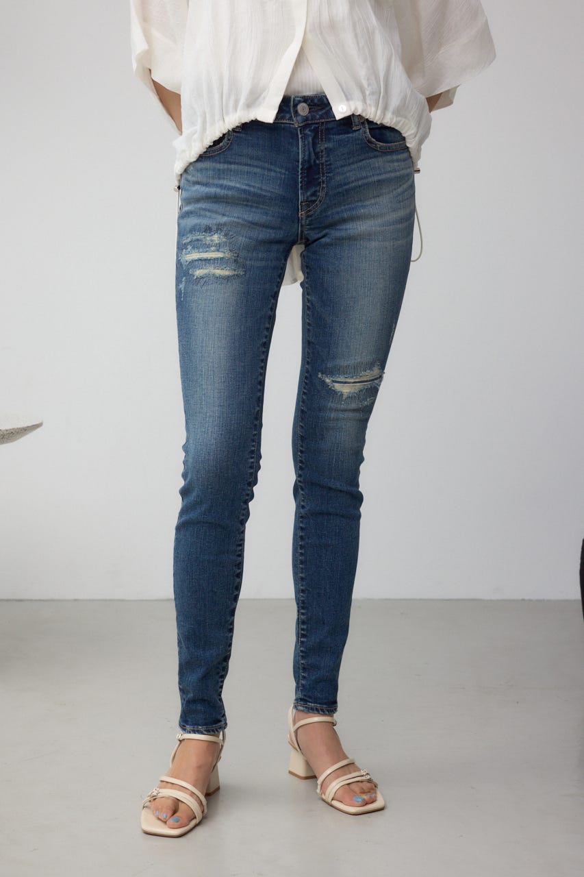 AZUL DENIM リペアスキニーデニム D/BLU S