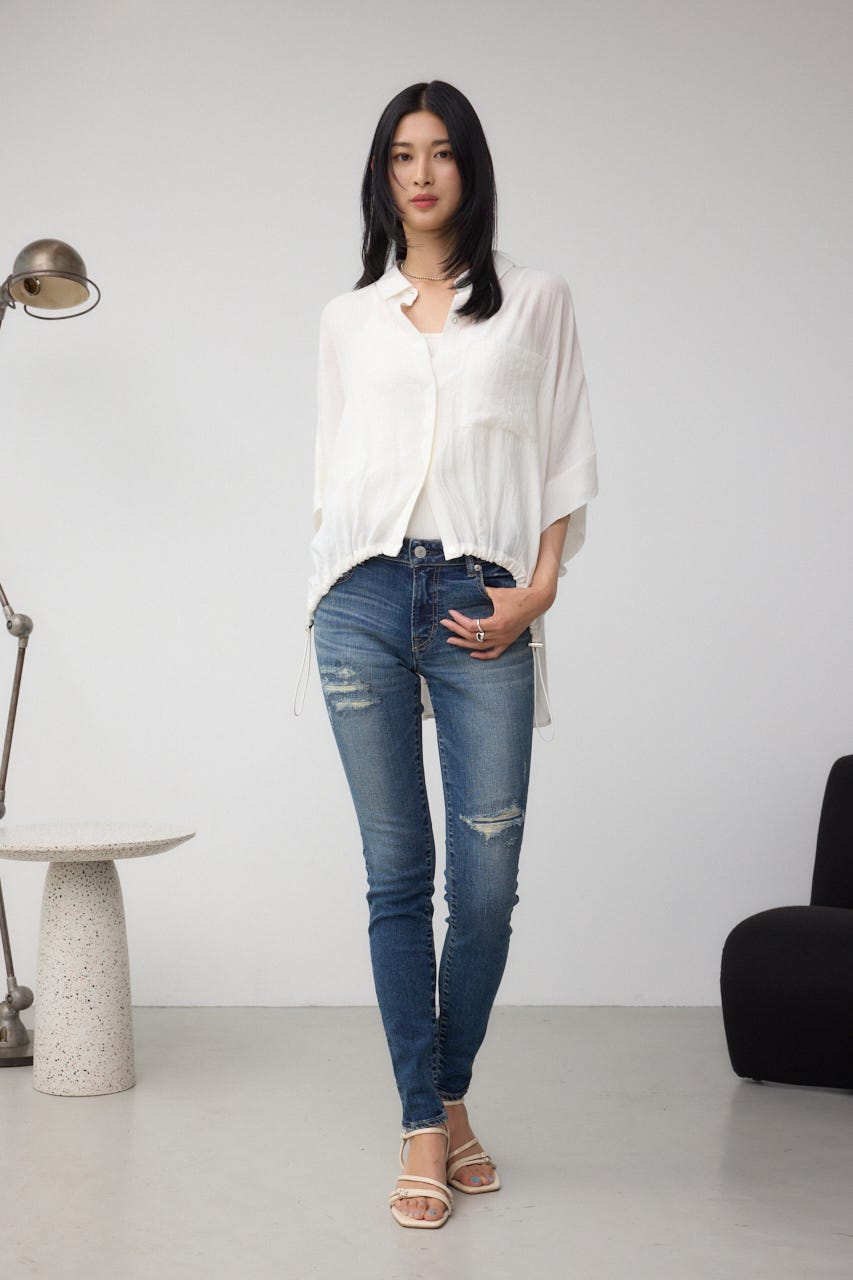 AZUL DENIM リペアスキニーデニム D/BLU S