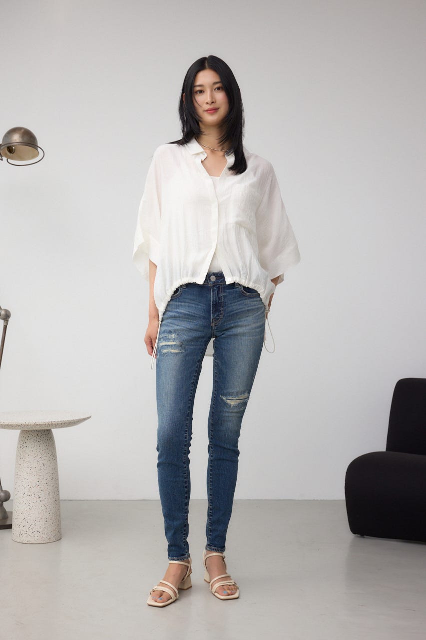 AZUL DENIM リペアスキニーデニム D/BLU S