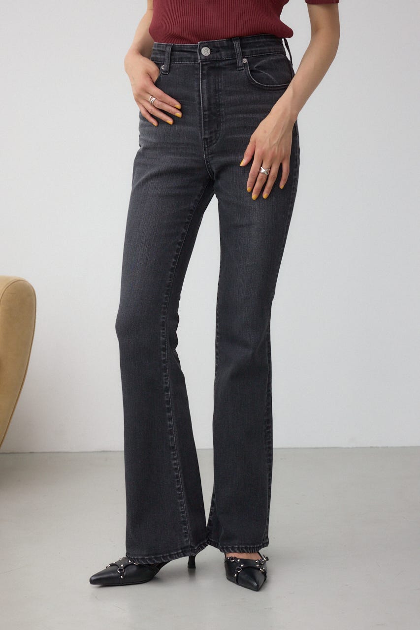 AZUL DENIM フレアデニムロング丈 L/BLK L