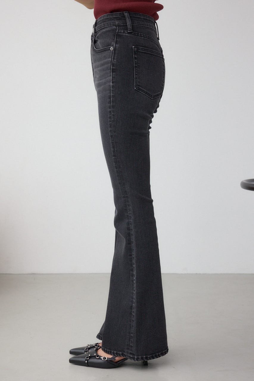 AZUL DENIM フレアデニムロング丈 L/BLK L