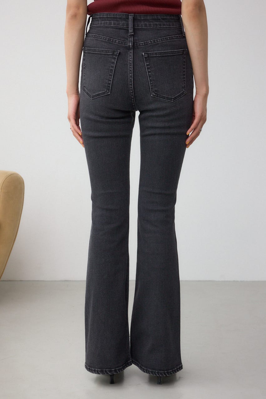 AZUL DENIM フレアデニムロング丈 L/BLK L