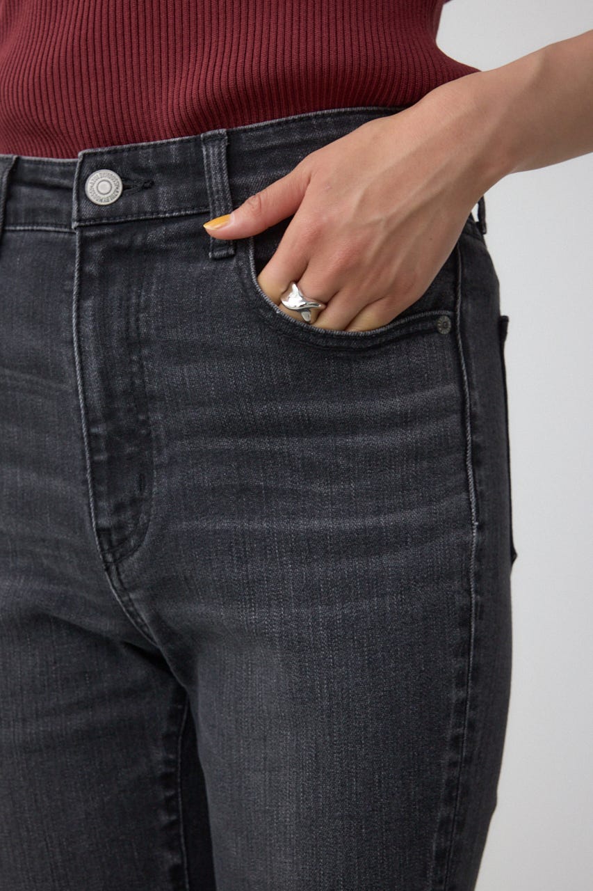 AZUL DENIM フレアデニムロング丈 L/BLK L