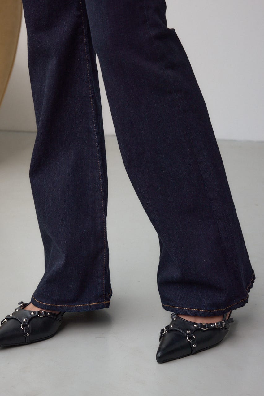 AZUL DENIM フレアデニムロング丈 One Wash S