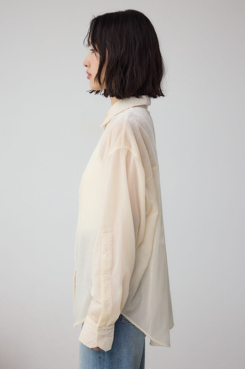 AZUL BY MOUSSY | シアーコーデュロイ袖スリットボタンシャツ