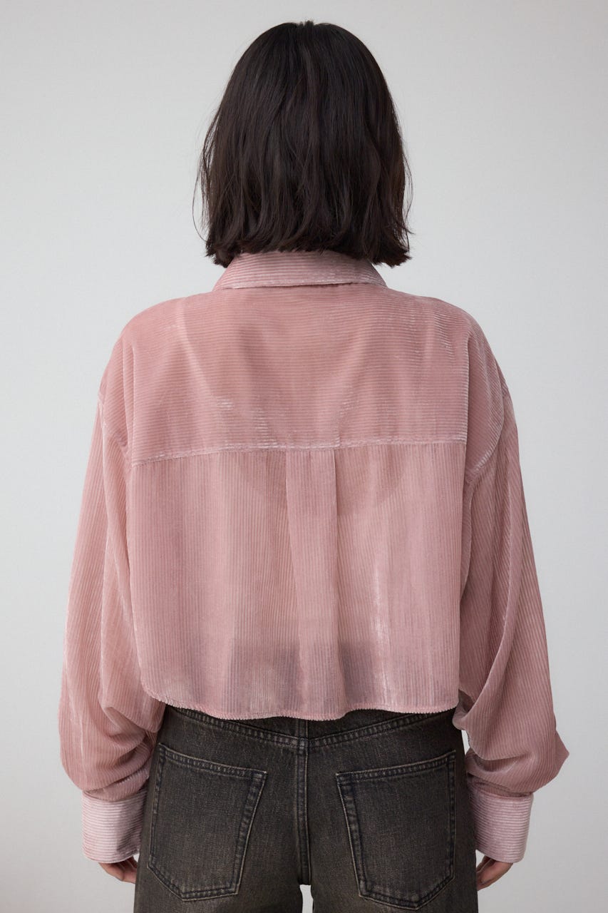 ブラウス シャツ シアーコーデュロイ袖スリットボタンシャツ レディース AZUL BY MOUSSY | シアーコーデュロイ袖スリットボタンシャツ
