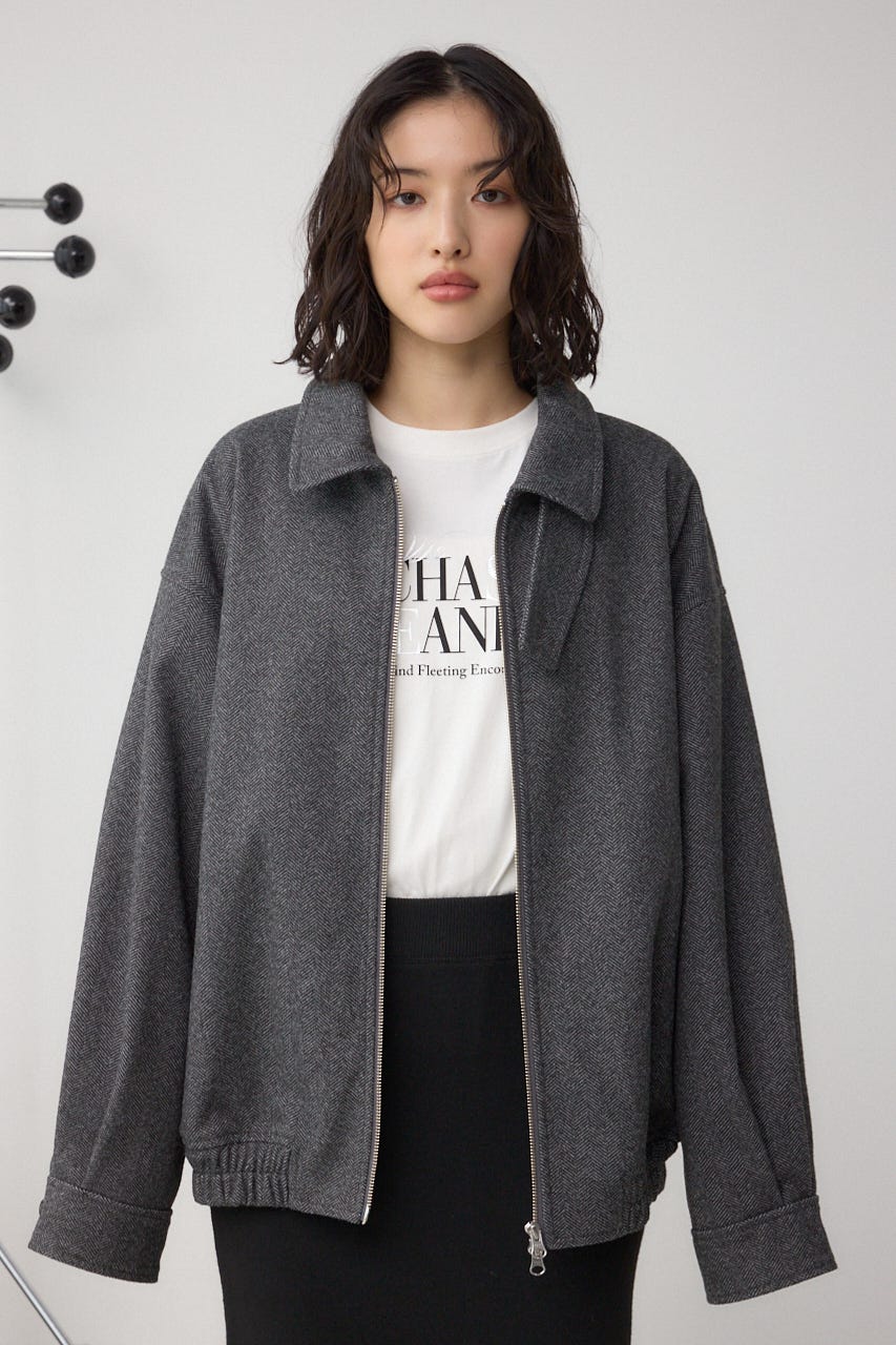 2WAY ジップブルゾン 柄BLK M