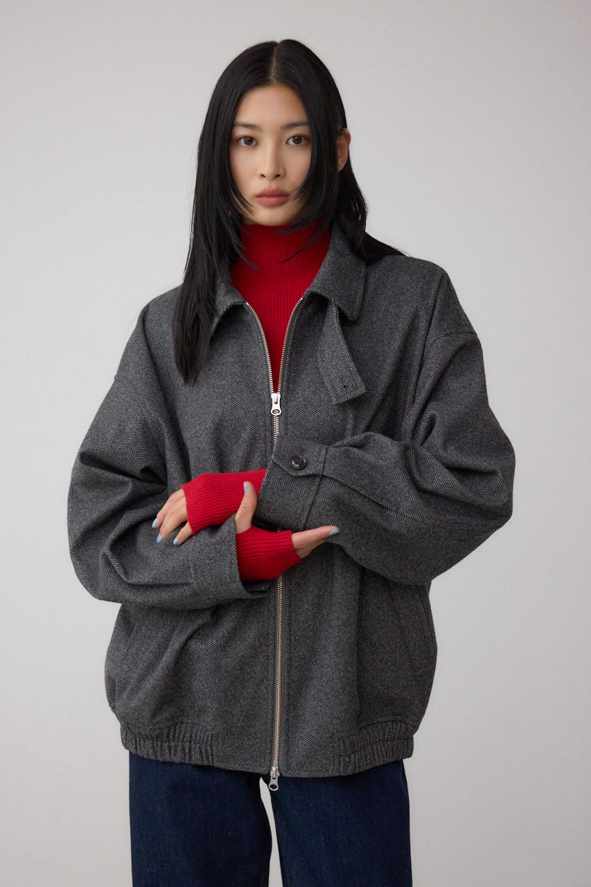 2WAY ジップブルゾン 柄BLK M