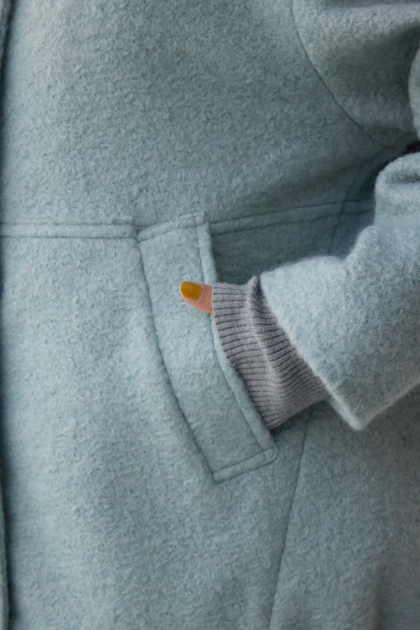 ブークレスタンドコート L/BLU M