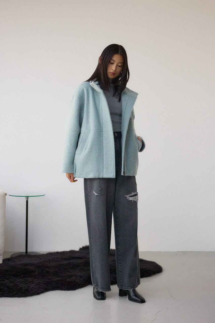 ブークレスタンドコート L/BLU M