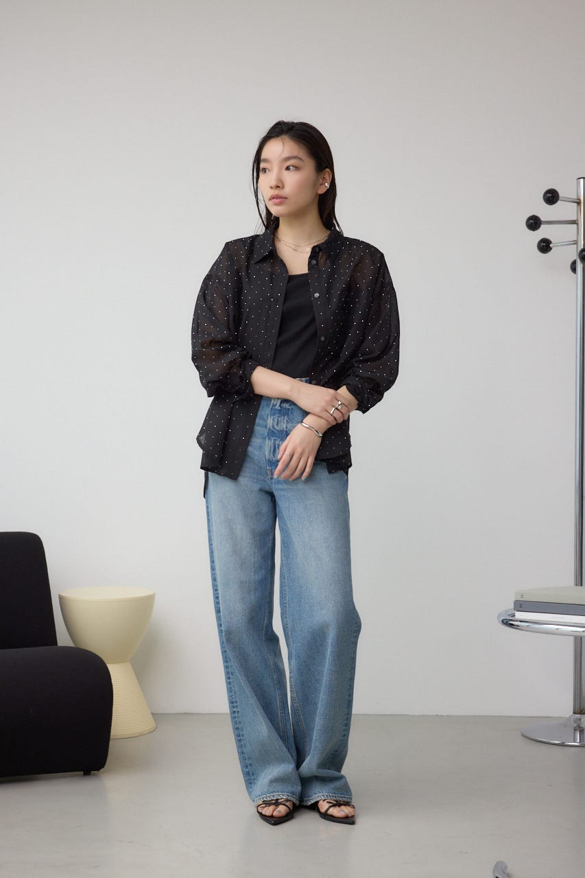 トップス STONE  AZUL BY MOUSSY | ラインストーンシャツ (シャツ・ブラウス