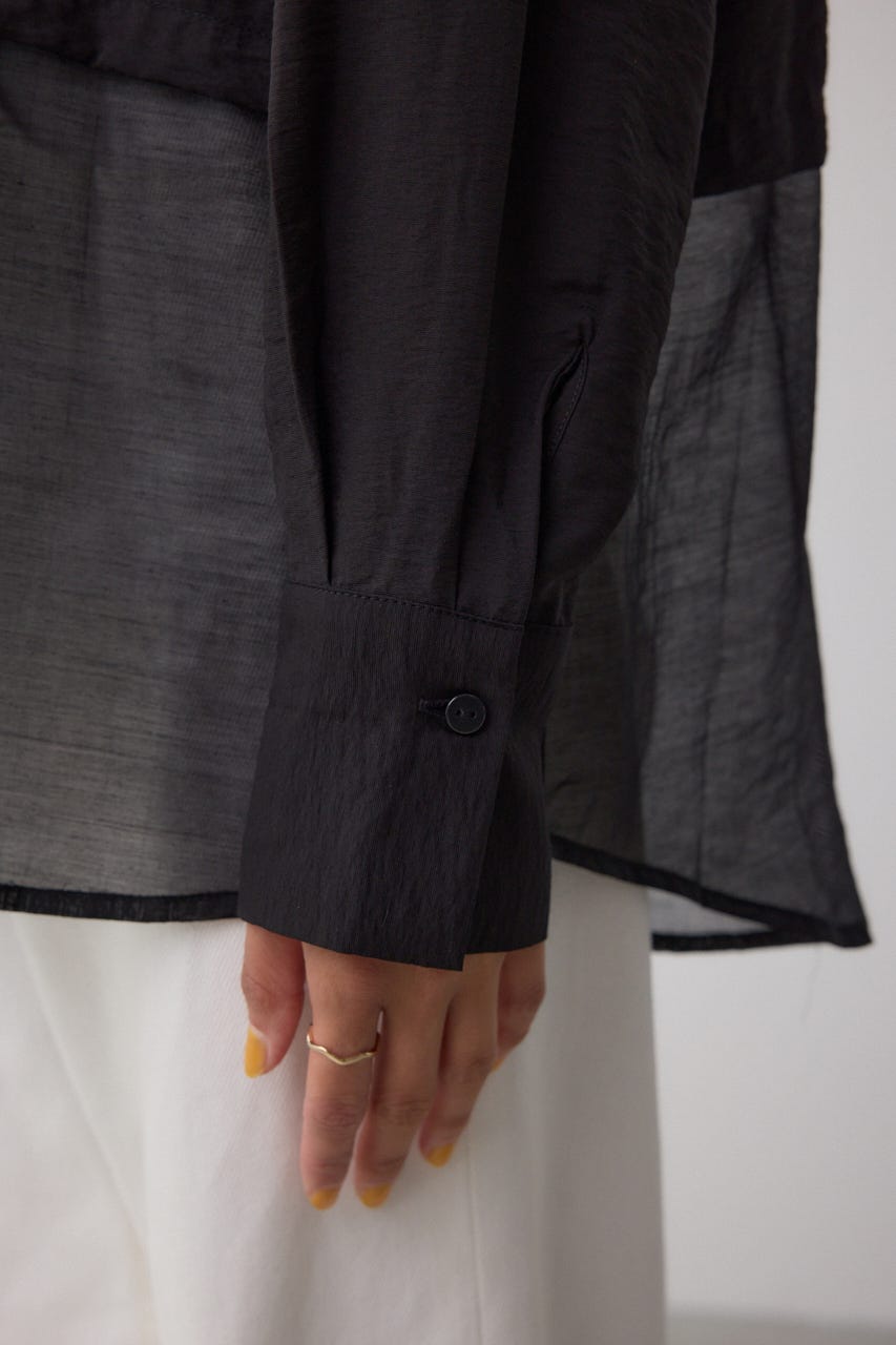 C/T冷感 切替シアーデザインシャツ BLK FREE