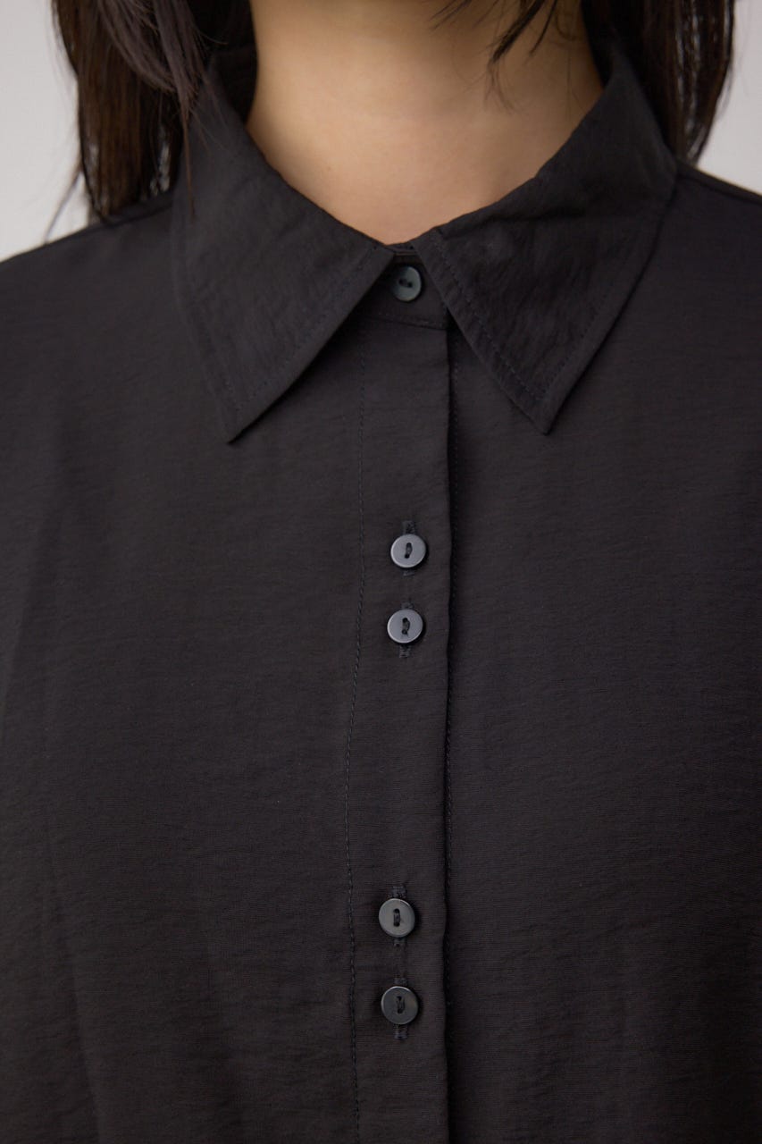 C/T冷感 切替シアーデザインシャツ BLK FREE