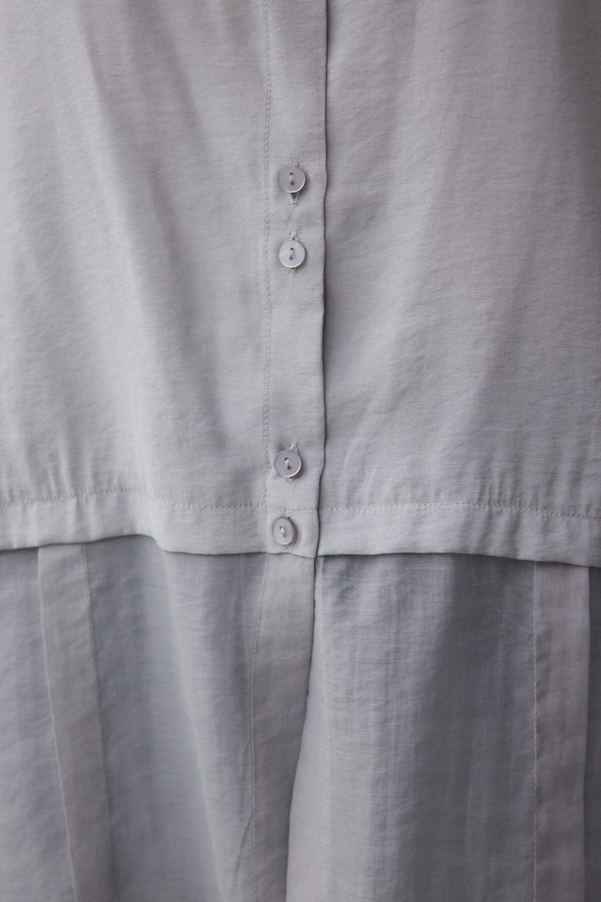 C/T冷感 切替シアーデザインシャツ GRY FREE