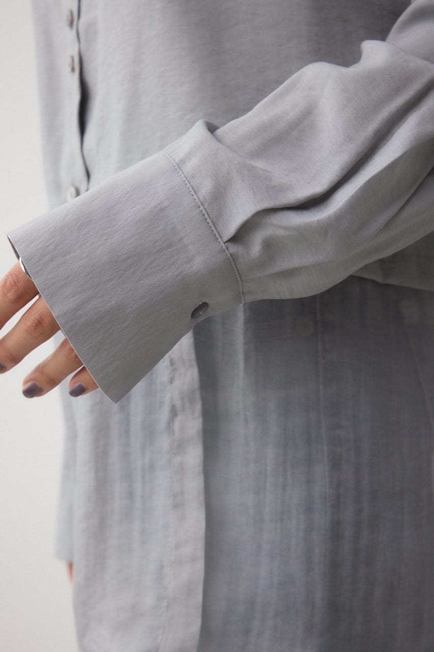 C/T冷感 切替シアーデザインシャツ GRY FREE