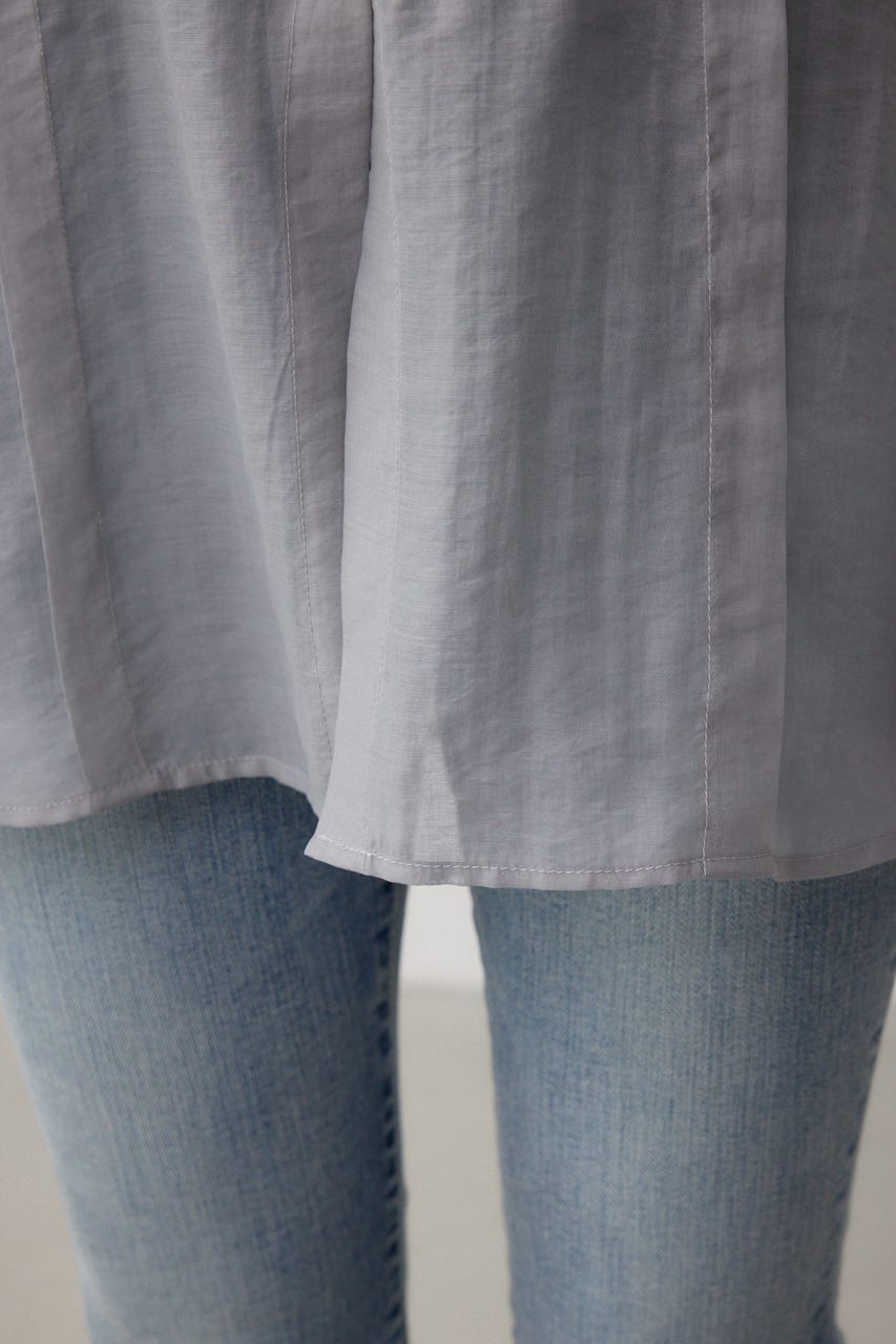 C/T冷感 切替シアーデザインシャツ GRY FREE