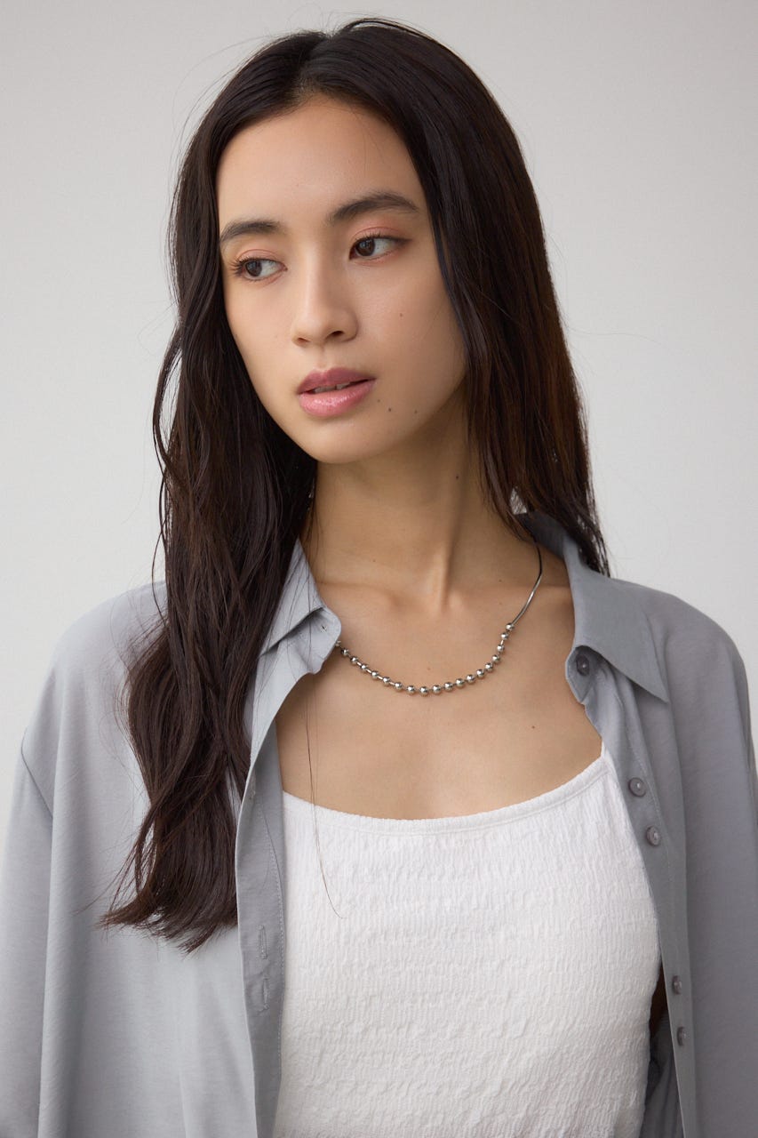 C/T冷感 切替シアーデザインシャツ GRY FREE