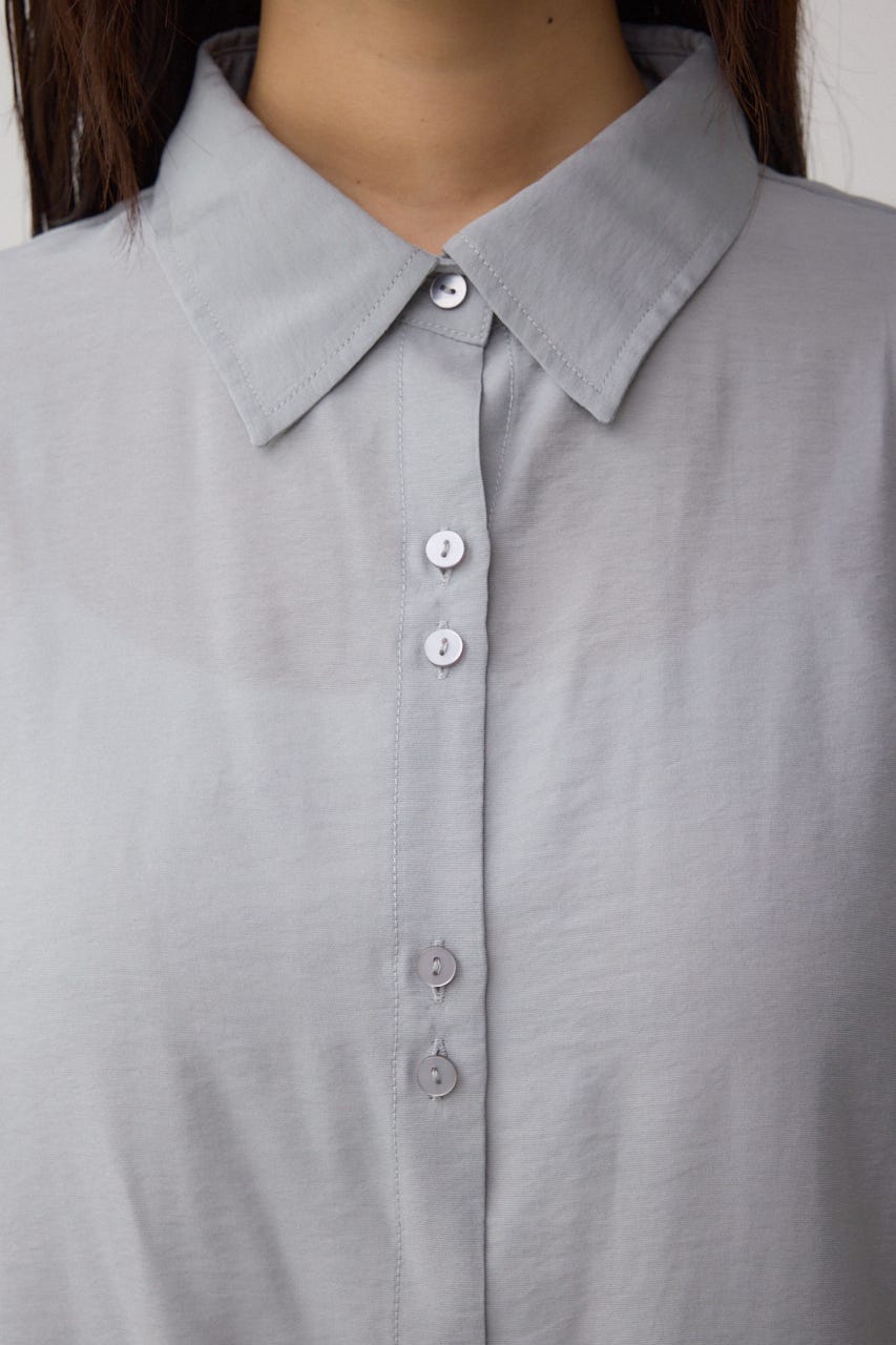 C/T冷感 切替シアーデザインシャツ GRY FREE
