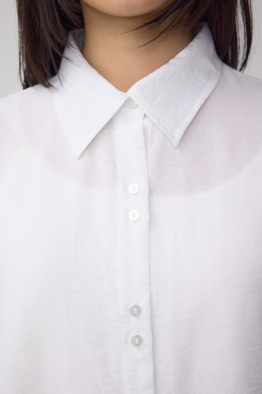 C/T冷感 切替シアーデザインシャツ O/WHT FREE