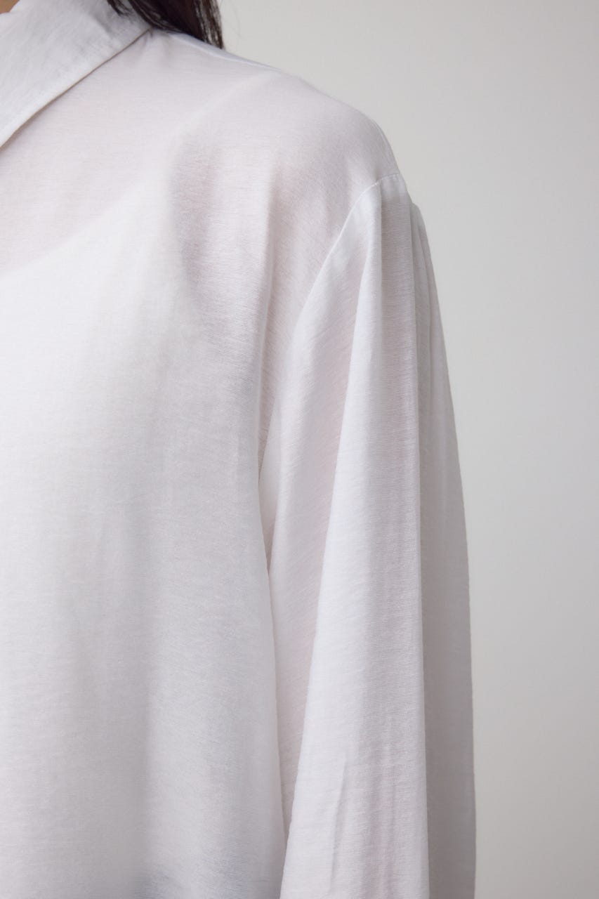 C/T冷感 切替シアーデザインシャツ O/WHT FREE