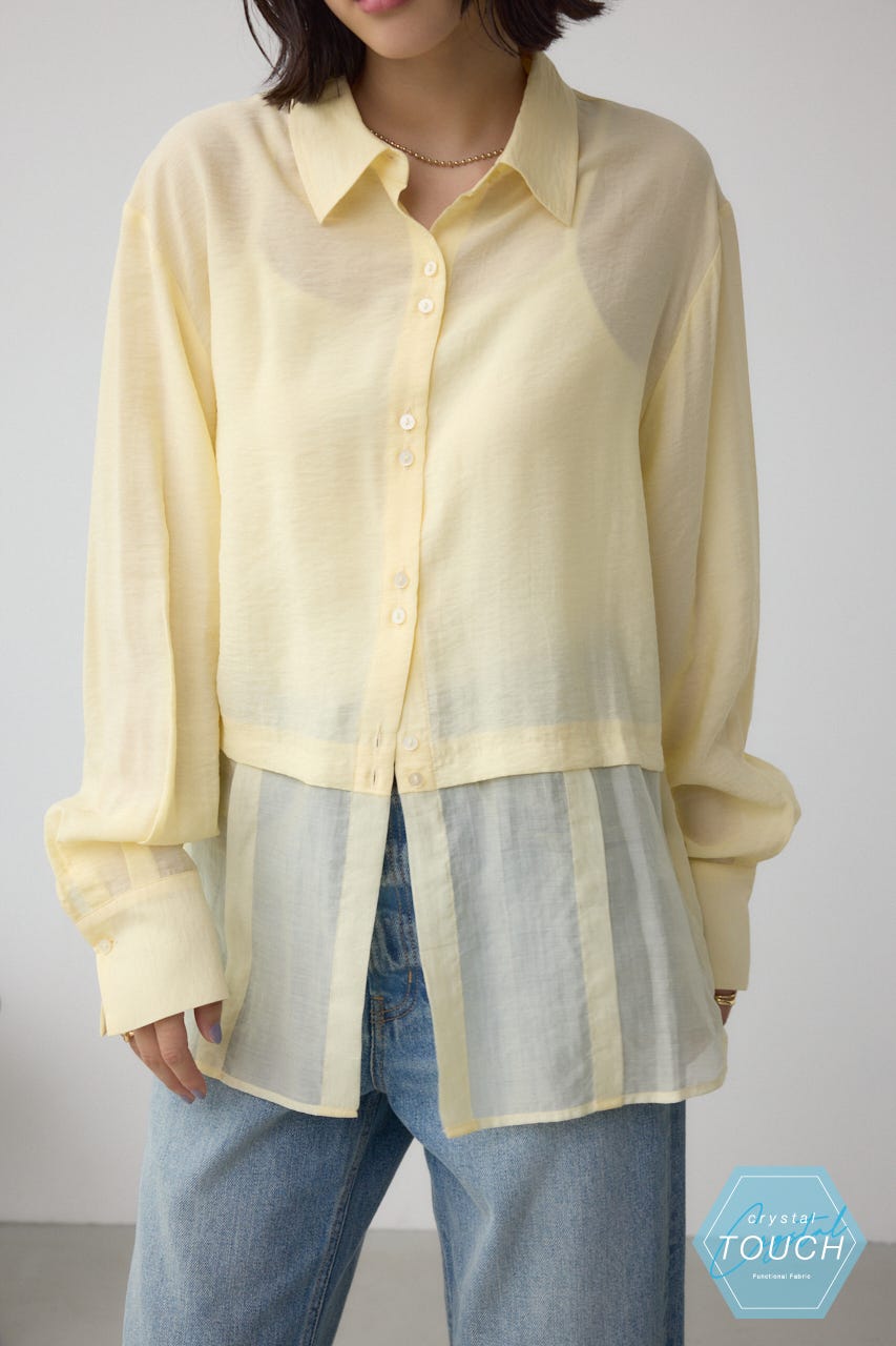 AZUL BY MOUSSY | C/T冷感 切替シアーデザインシャツ (シャツ