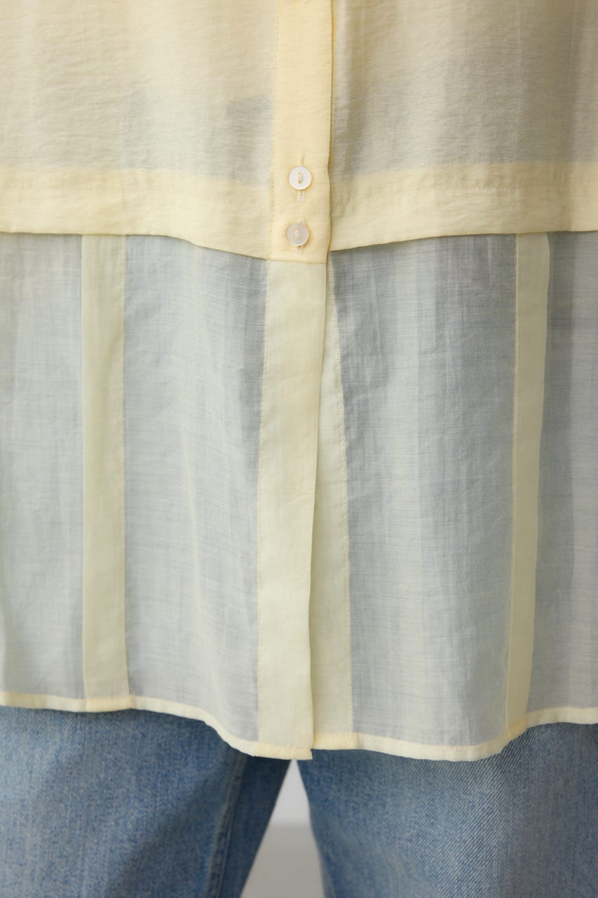 C/T冷感 切替シアーデザインシャツ YEL FREE