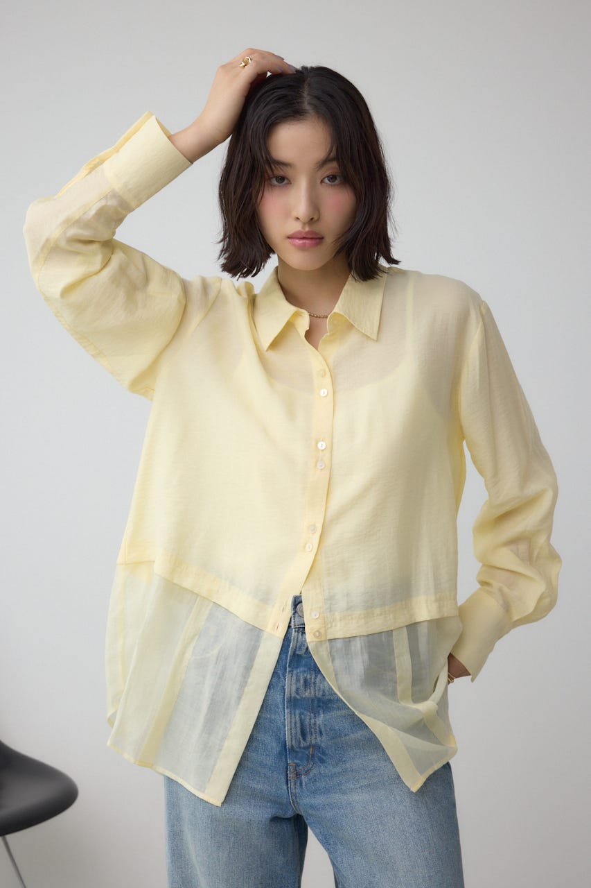 AZUL BY MOUSSY | C/T冷感 切替シアーデザインシャツ (シャツ