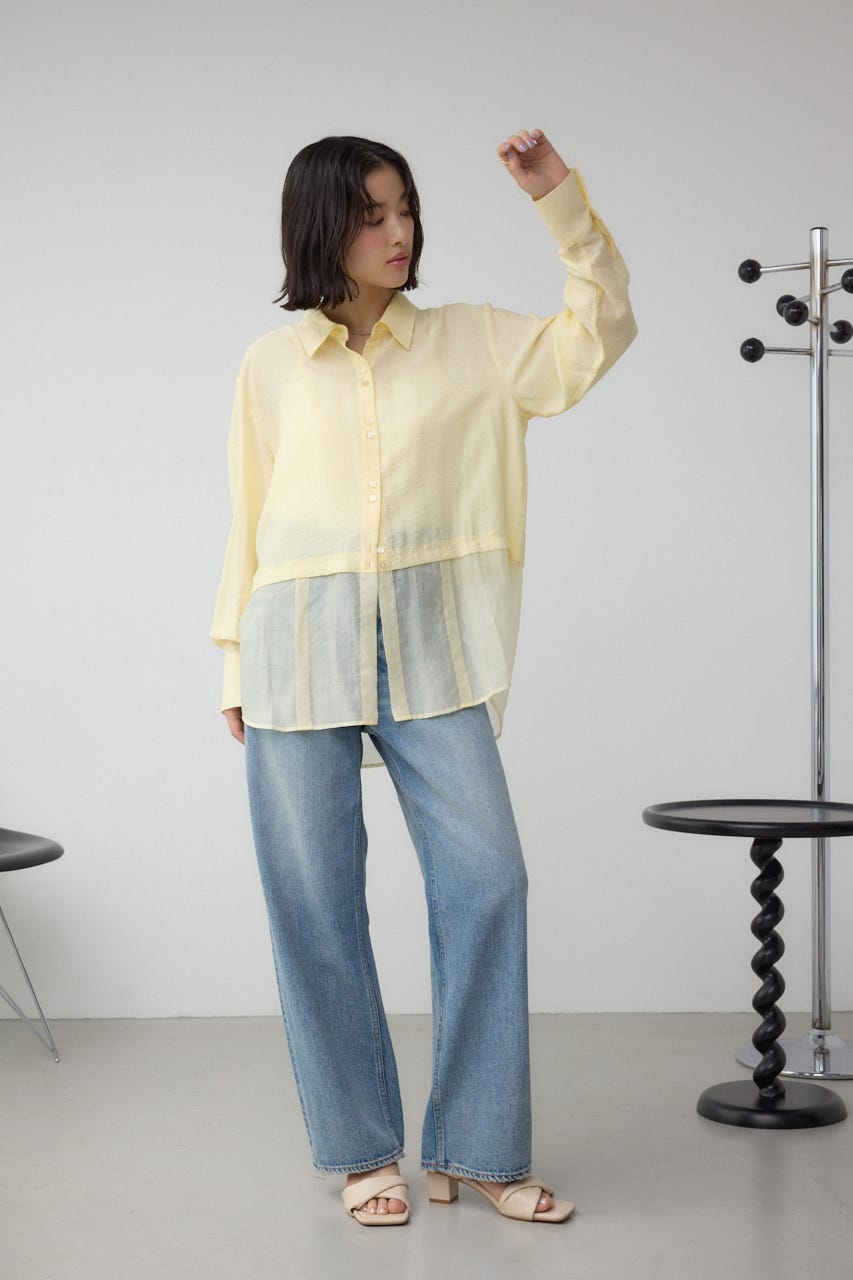 AZUL BY MOUSSY | C/T冷感 切替シアーデザインシャツ (シャツ