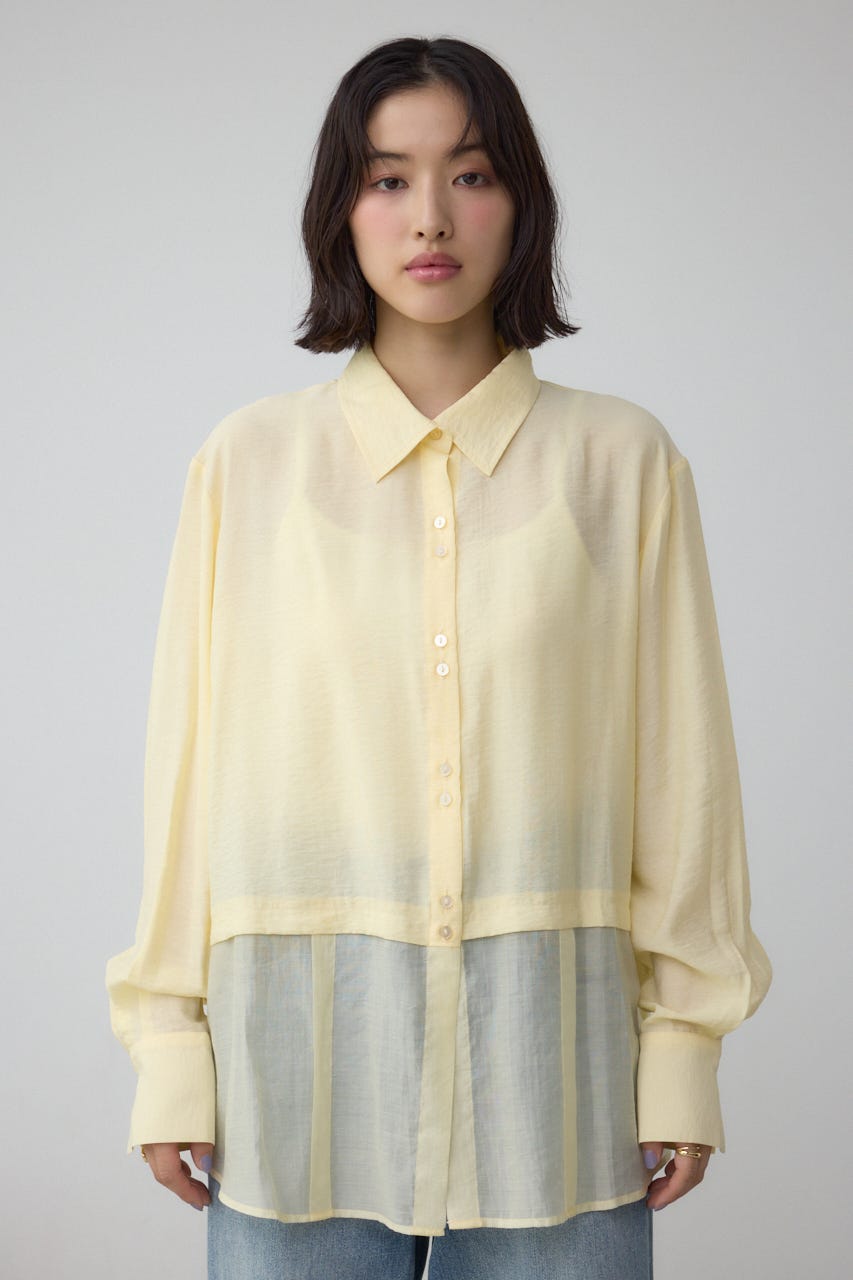 AZUL BY MOUSSY | C/T冷感 切替シアーデザインシャツ (シャツ