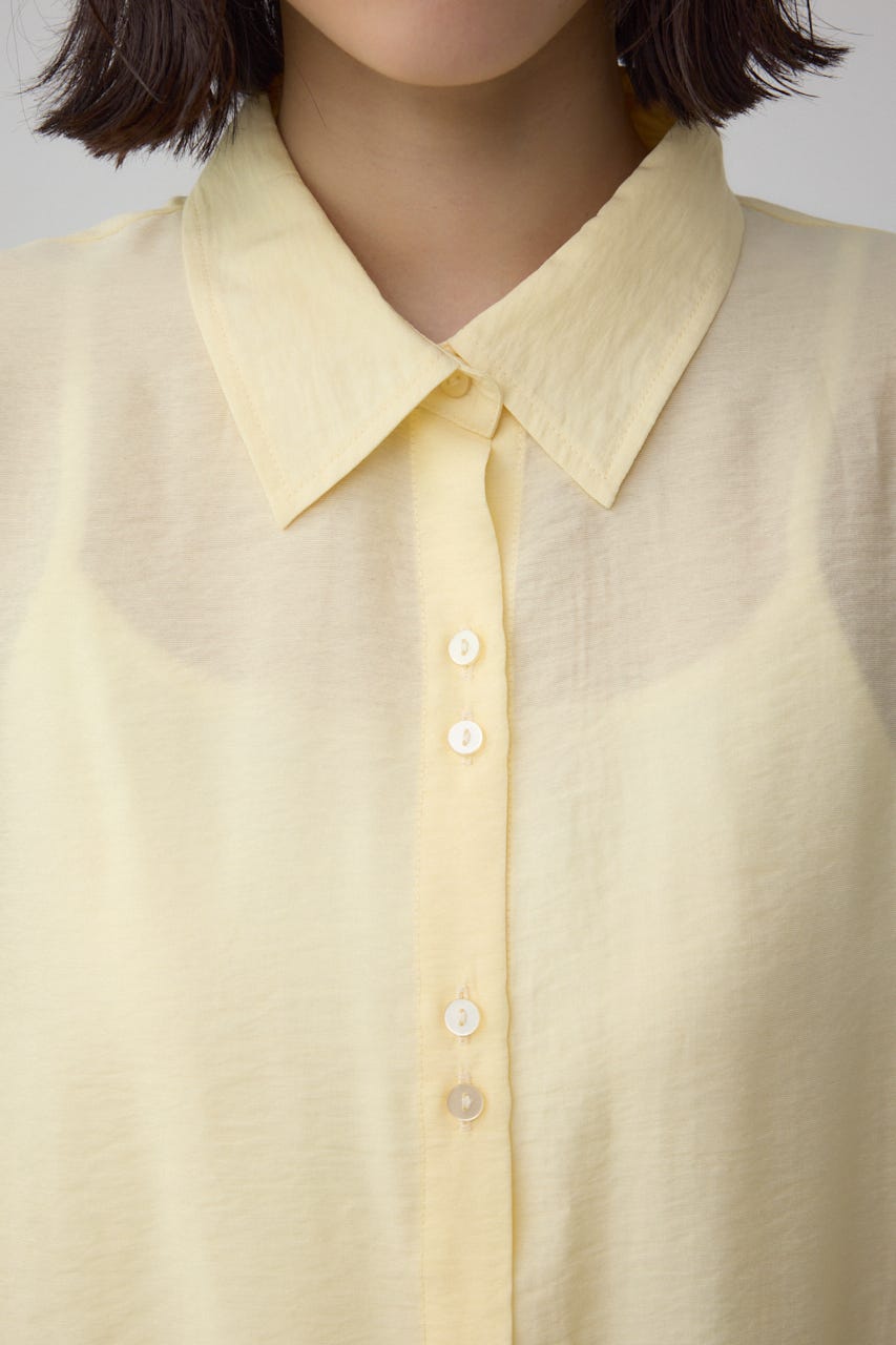 C/T冷感 切替シアーデザインシャツ YEL FREE