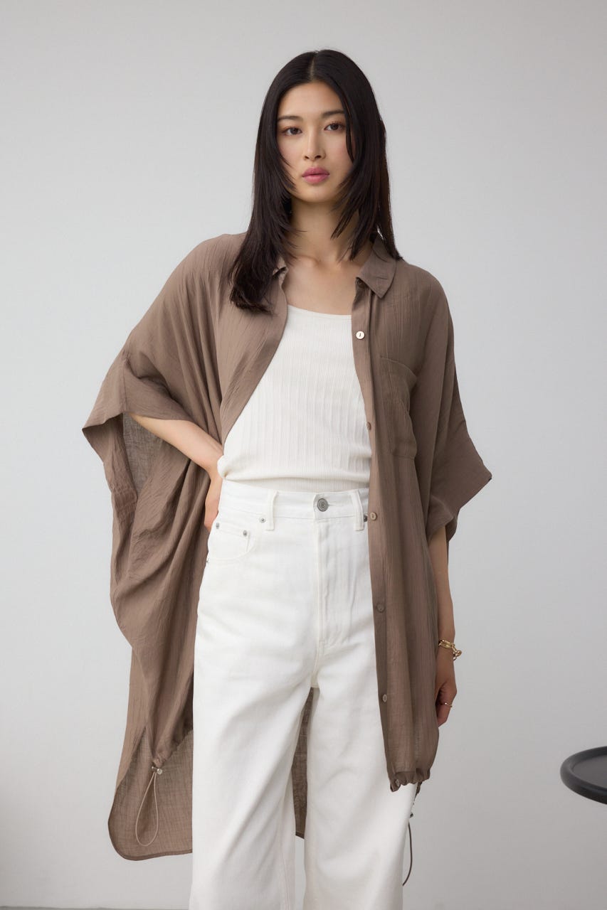 ブラウス シャツ C/T冷感 裾ドロストドルマンルーズシャツ レディース AZUL BY MOUSSY | C/T冷感 裾ドロストドルマンルーズシャツ
