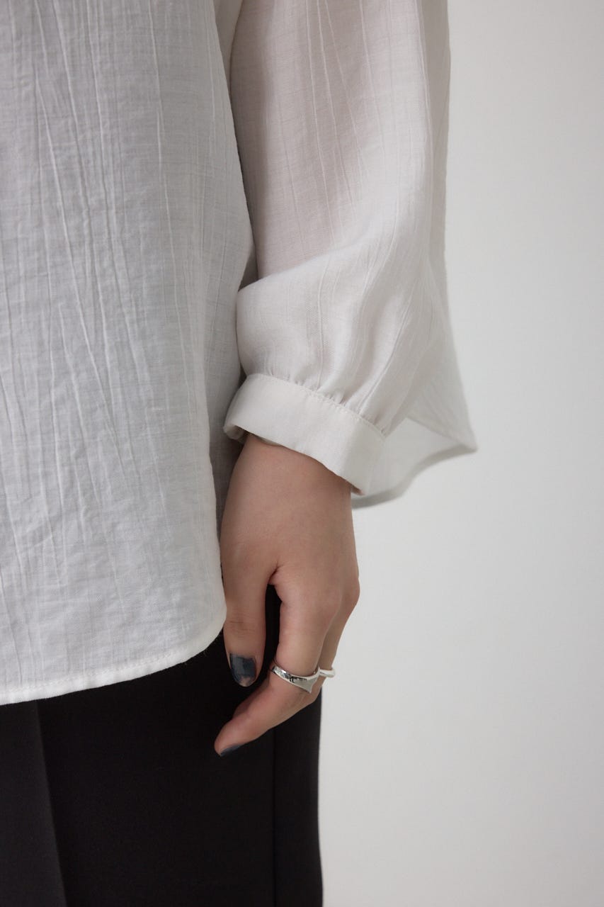 フード付きボタンシャツ O/WHT FREE