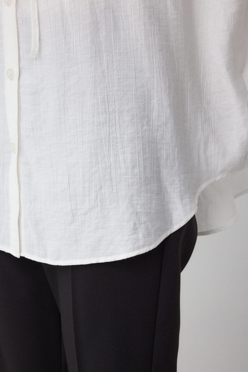 フード付きボタンシャツ O/WHT FREE