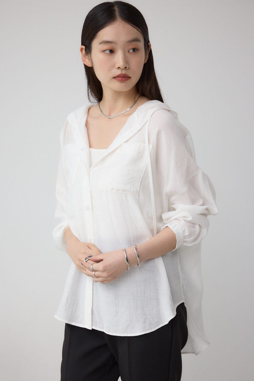AZUL BY MOUSSY | フード付きボタンシャツ (シャツ・ブラウス ) |SHEL