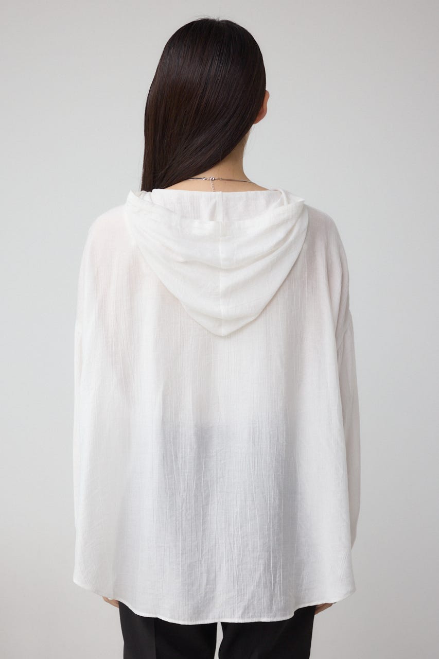 フード付きボタンシャツ O/WHT FREE