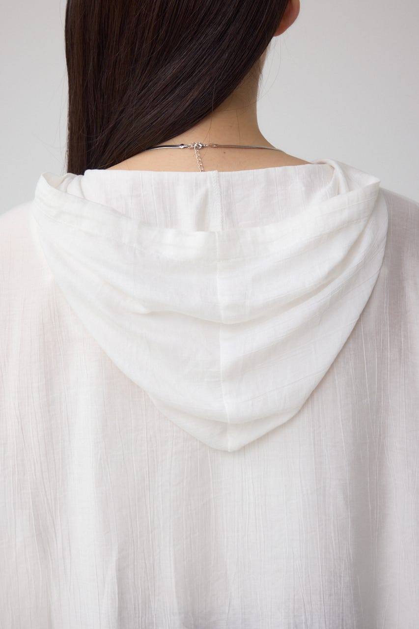 フード付きボタンシャツ O/WHT FREE