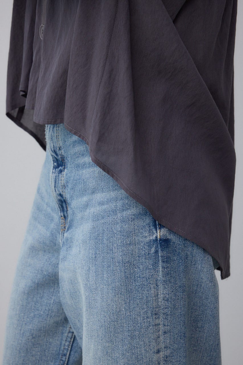 リブ付きシャツカーディガン C.GRY FREE