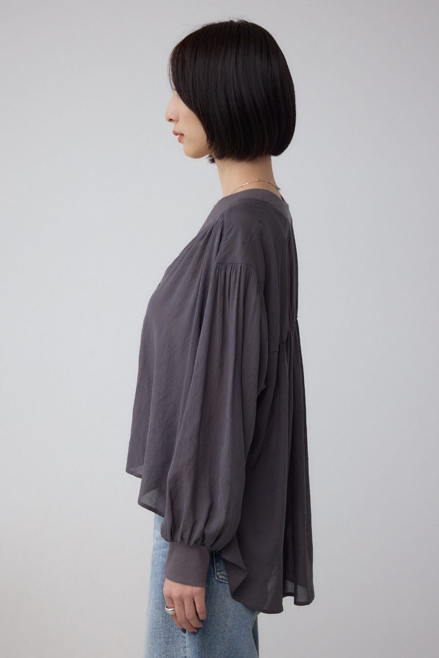 リブ付きシャツカーディガン C.GRY FREE